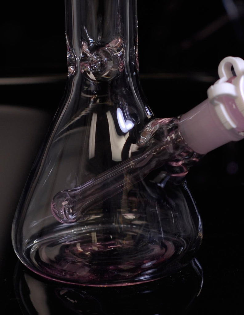 10" Ice Pinch Pink Hello Cat Glass Water Pipe - SmokingCats  - Discreet Ship from Texas !