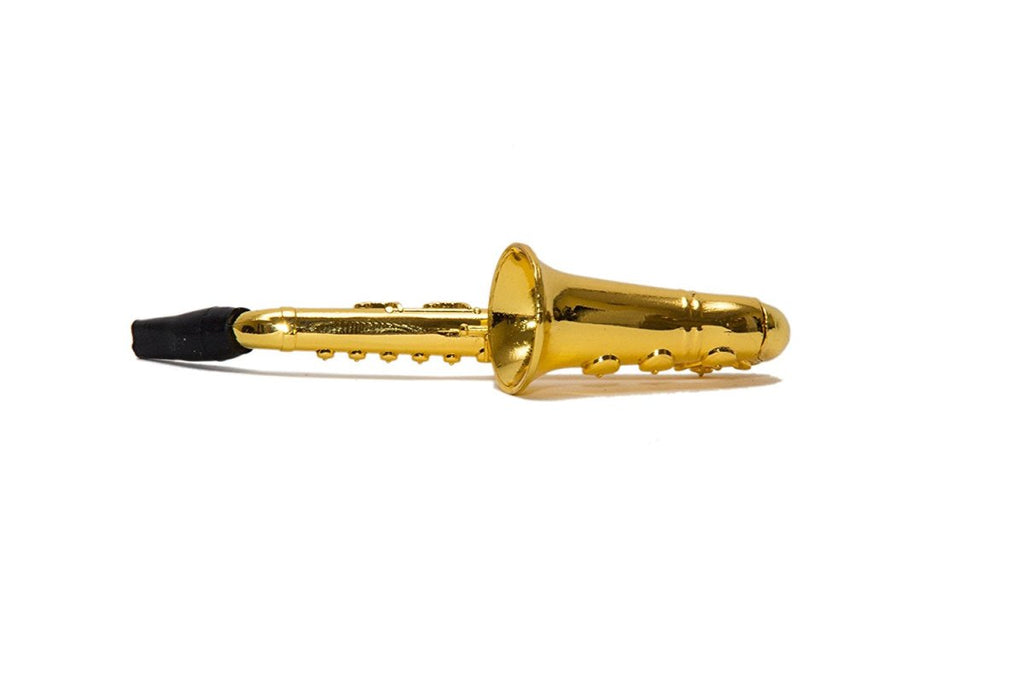 Miniature Saxophone Smoking metal Tobacco Pipe with screen - SmokingCats - Discreet Ship from Texas !