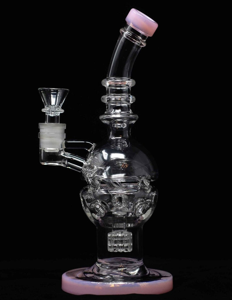 9" Pink Feb Egg Recycler Glass Water Bong PIpe - SmokingCats - Discreet Ship from Texas !
