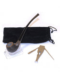 ShowJade Bent Tobacco Pipe Handmade with Sandalwood with Patterns - SmokingCats - Discreet Ship from Texas !