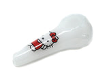 4" Milky white Hello Kitty Spoon Glass Hand Pipe - SmokingCats - Discreet Ship from Texas !