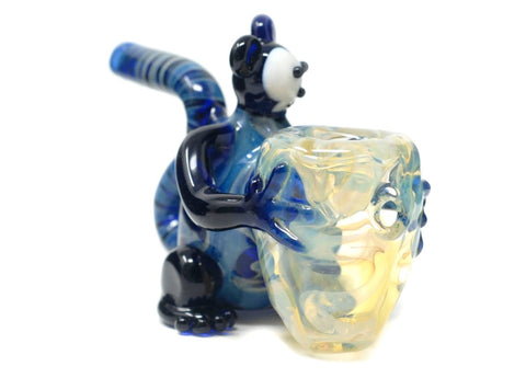 4.5" Blue Monkey Glass HandPipe - SmokingCats - Discreet Ship from Texas !