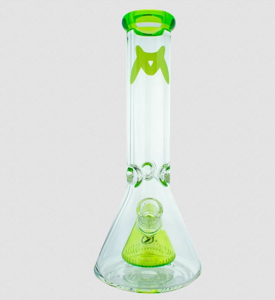 12" Slitted Pyramid Beaker by Maverick Glass - SmokingCats - Discreet Ship from Texas !