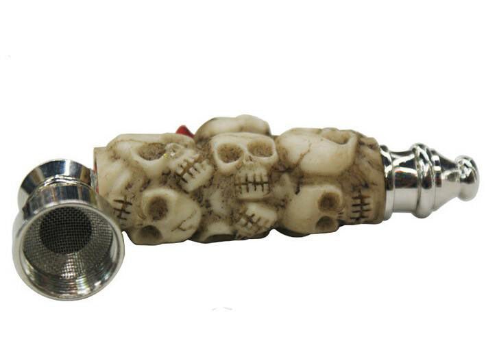 Metal resin straight type abstract art tobacco pipes - SmokingCats - Discreet Ship from Texas !