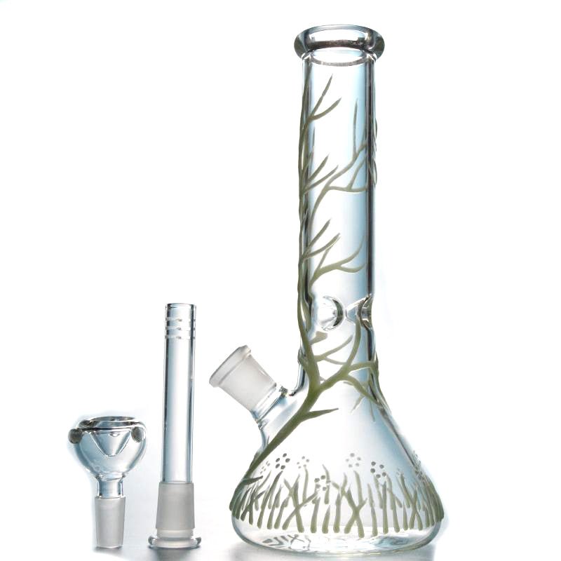 10" Tree of life Glow In The Dark Glass Water Pipe Bong - SmokingCats - Discreet Ship from Texas !