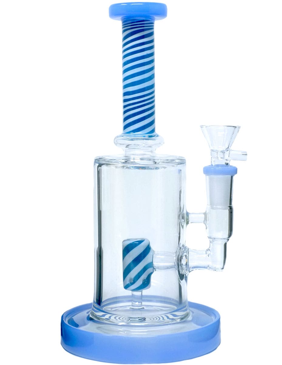 8" Swirling Stripes Straight Glass Water Pipe