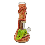12" Stick out Tongue Evil eye Big Mouth Beaker Glass Bong pipe - SmokingCats - Discreet Ship from Texas !