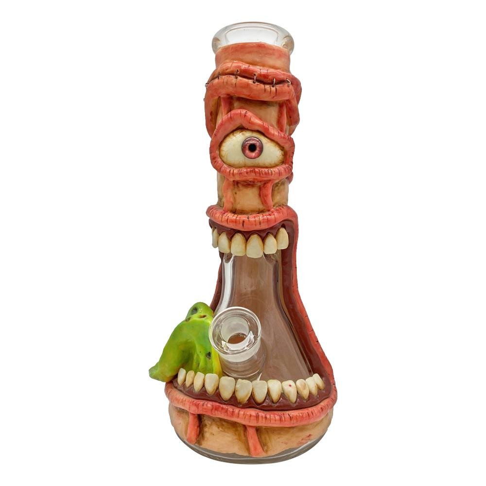 12" Stick out Tongue Evil eye Big Mouth Beaker Glass Bong pipe - SmokingCats - Discreet Ship from Texas !
