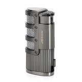 JOBON Windproof Tripple Torch Refillable Butane Gas Lighter With Push up Cigar hole Pu