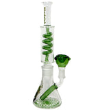 10" DNA Coil Straight Neck Glass Water Bong Pipe