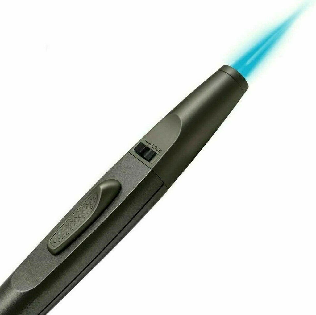 Jobon Butane REFILLABLE Single Torch Lighter Pen Pencil with Safety Locks - SmokingCats - Discreet Ship from Texas !