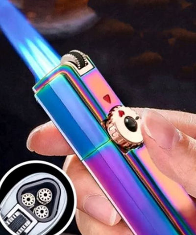 JOBON Windproof Refillable Butane Gas Lighter With Cigar hole Puncher - SmokingCats - Discreet Ship from Texas !