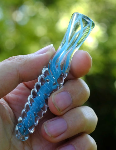 4" Twisting Glass Chillum Pipe Onehitter pipe - SmokingCats - Discreet Ship from Texas !
