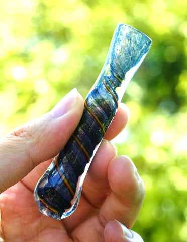 3.5"Fancy Dicro Glass Chillum Pipe Onehitter pipe - SmokingCats - Discreet Ship from Texas !