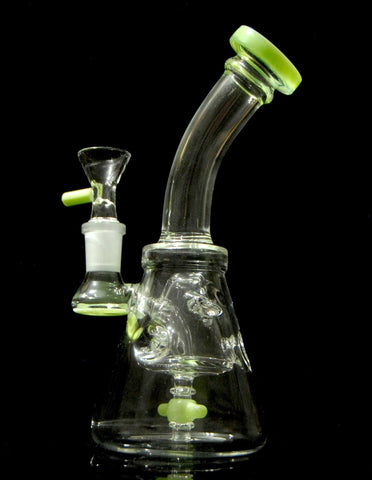 7.5" Green Thick Glass Water Pipe Recycler - SmokingCats - Discreet Ship from Texas !