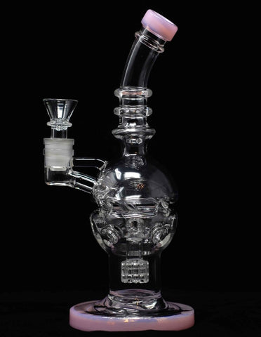 9" Pink Feb Egg Recycler Glass Water Bong PIpe - SmokingCats - Discreet Ship from Texas !