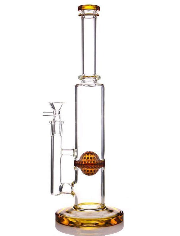 14" Glass Straight Honeycomb Filterl Glass Water Bong Pipe - SmokingCats - Discreet Ship from Texas !