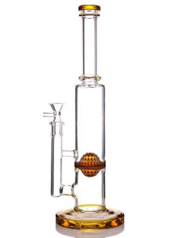 14" Glass Straight Honeycomb Filterl Glass Water Bong Pipe - SmokingCats - Discreet Ship from Texas !