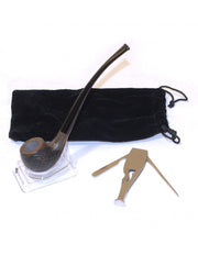ShowJade Bent Tobacco Pipe Handmade with Sandalwood with Patterns - SmokingCats - Discreet Ship from Texas !