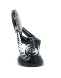 6" Black Swirling Glass bubbler Pipe - SmokingCats - Discreet Ship from Texas !