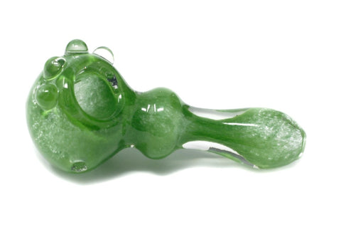 4" Dot Green Spoon glass pipe - SmokingCats - Discreet Ship from Texas !
