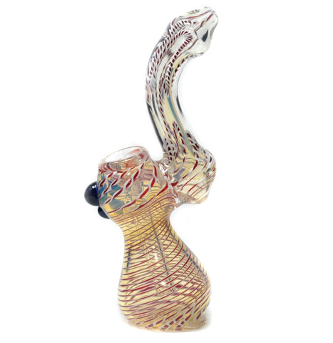 6" white and other arts medium glass bubbler pipe - SmokingCats - Discreet Ship from Texas !