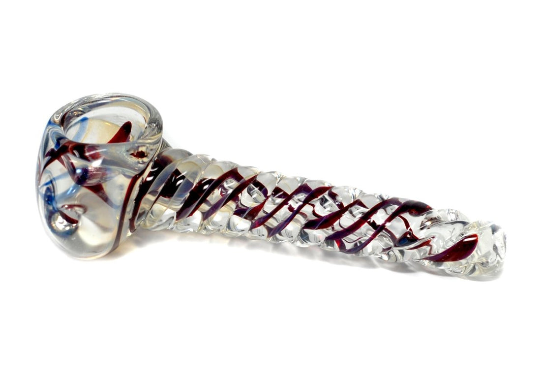 3.5-inch spiral glass spoon pipe in assorted colors
