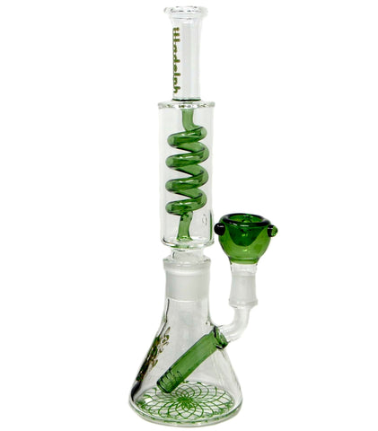 10" DNA Coil Straight Neck Glass Water Bong Pipe