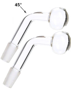 45°Glass Oil Burner Pipe adapter for Water Pipe Set of 2