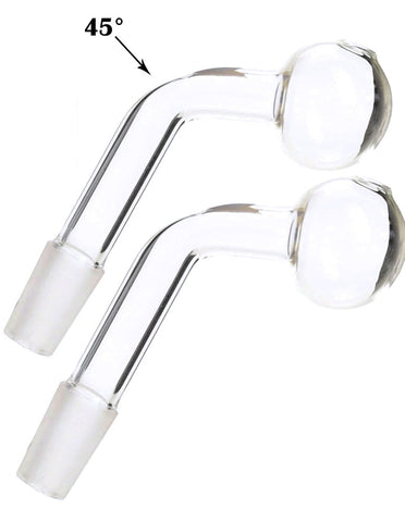 45°Glass Oil Burner Pipe adapter for Water Pipe Set of 2