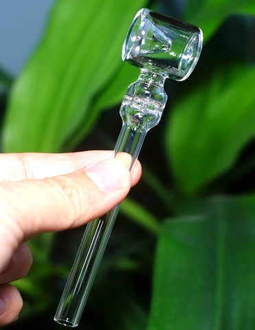 5" Elegant Glass dropping cone flat base oil burner pipe