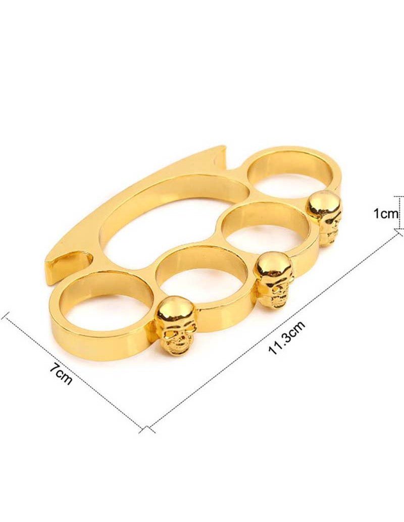 Skull Brass Knuckles Style Knuckle Duster Heavy Paperweight ( Screw out Pin) - SmokingCats - Discreet Ship from Texas !