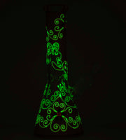 10" Glowing in dark flower water bong pipe