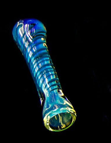 3" Colored Round Lining Glass Chillum Pipe - SmokingCats - Discreet Ship from Texas !