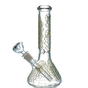 10" JellyFish Beaker Glow In The Dark Glass Water Pipe Bong - SmokingCats  - Discreet Ship from Texas !