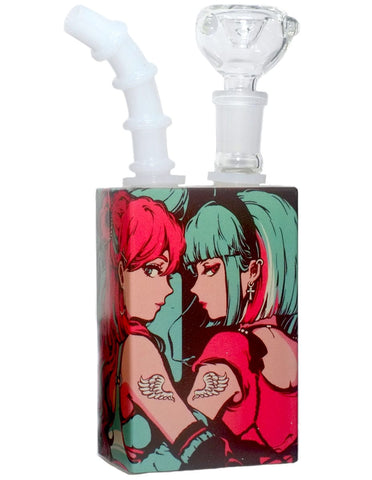 7"  Glass Juicy Box Bubbler Water Pipe