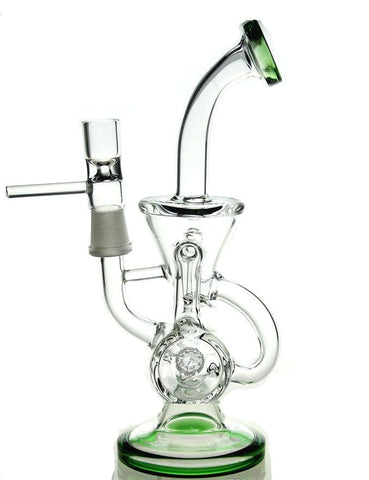 9" Inline Perc Recycler Oil glass water pipe - SmokingCats - Discreet Ship from Texas !