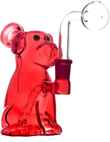 5" Glass  Adorable Red Dog Water Oil Burner
