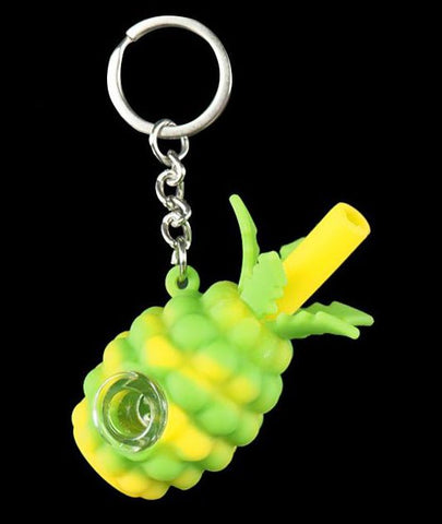 Pineapple Silicone Spoon Pipe with Key Chain - SmokingCats - Discreet Ship from Texas !
