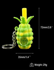 Pineapple Silicone Spoon Pipe with Key Chain - SmokingCats - Discreet Ship from Texas !