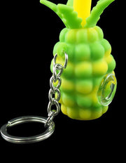 Pineapple Silicone Spoon Pipe with Key Chain - SmokingCats - Discreet Ship from Texas !