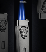 Jobon Dual Flames Jet Torch Cigar Lighter w/gift box Silver - SmokingCats - Discreet Ship from Texas !