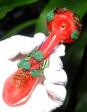 5.5"  Glass Leaf Hand Spoon Pipe