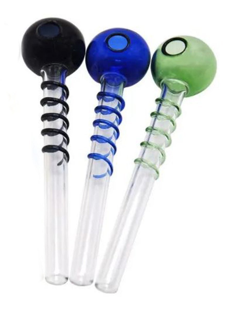 6" Colored Glass Twisted Oil Buner Pipe - SmokingCats - Discreet Ship from Texas !