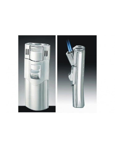 TIger Double Torch Flame Side Pull Refillable Cigar Lighter - SmokingCats - Discreet Ship from Texas !