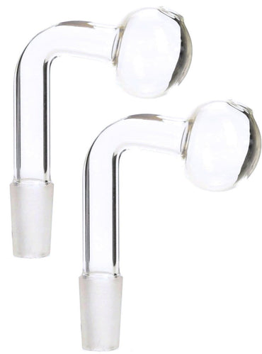 Clear glass oil burner pipe attachments available in 10mm 14mm and 18mm joint sizes