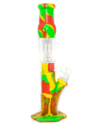 13" Silicone & Glass Water Bong Pipe - SmokingCats - Discreet Ship from Texas !