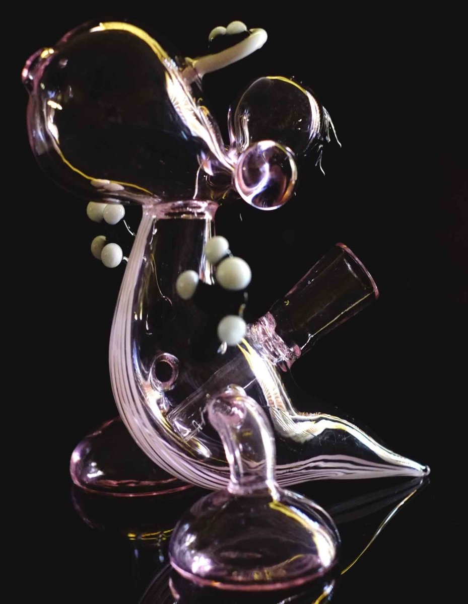 7" Glass Dinosaur Pink Bong - SmokingCats - Discreet Ship from Texas !