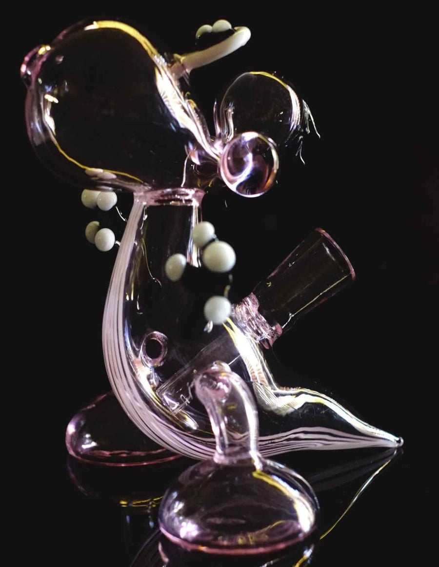 7" Glass Dinosaur Pink Bong - SmokingCats - Discreet Ship from Texas !