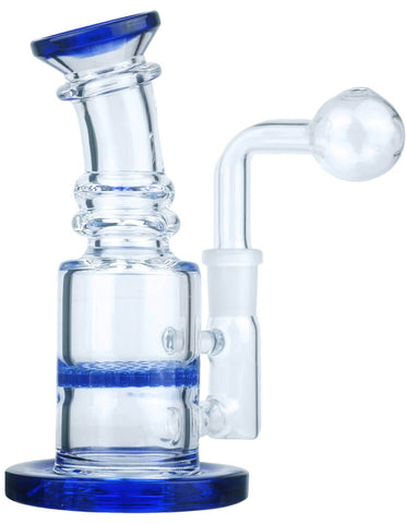 6.5" Blue Halo Mini Honeycomb Oil Burner Bong